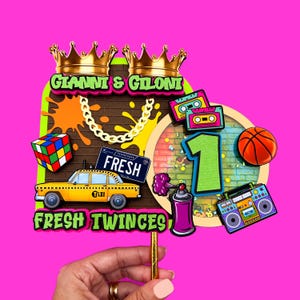 Adorno para tarta de Fresh Prince, cumpleaños de Fresh Prince, fiesta de Fresh Prince, adorno para tarta de Fresh Twinces, cumpleaños de los 90, baby shower de Fresh Prince