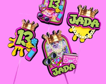 Adornos para cupcakes de Fresh Princess, cumpleaños de Fresh Princess, fiesta de Fresh Princess, baby shower de Fresh Princess, adornos para cupcakes de los 90