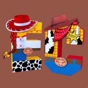 Toy Story 3D Letters, Toy Story Birthday Party, Toy Story Birthday Decorations, Woody 3D Letters, Jessie 3D Letter