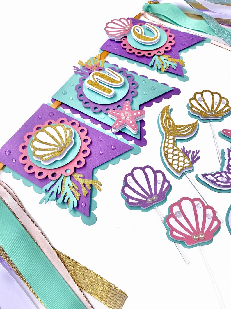 Mermaid High Chair Banner Under the Sea Birthday Banner Etsy