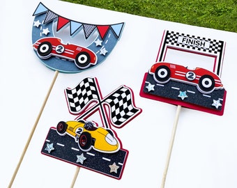 Two Fast Centerpieces, Vintage Race Car Centerpiece, Two Fast Birthday Party Centerpiece, Two Fast Party, Race Car Centerpiece, Racing Party