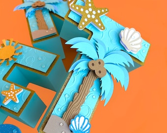 Surf 3D Letters, Surf Birthday Party, Surfs Up Birthday Decor, Surfing Birthday, Surf Theme Birthday Decor, Surf Board, Summer Beach Party