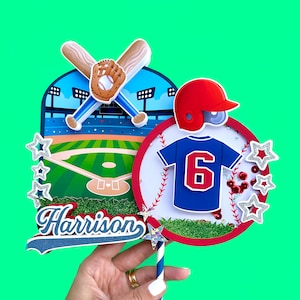 Baseball Cake Topper, Personalized Baseball Cake Topper, Baseball Birthday Cake Topper, Baseball Party Decorations, Sports Birthday Party