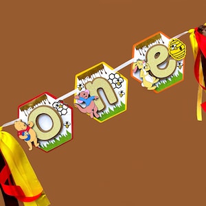 Winnie the Pooh High Chair Banner, Winnie the Pooh ONE Banner, Winnie the Pooh Geburtstagsdekoration, Winnie the Pooh Geburtstagsparty