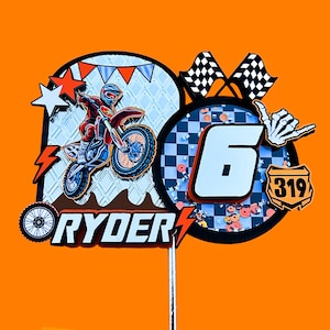 Adorno para tarta de motocross, adorno para tarta de motocross, fiesta temática de motocross, adorno para tarta de motocicleta, fiesta temática de motocross, fiesta de motocross