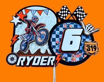 Motocross Cake Topper, Dirt Bike Cake Topper, Motocross Theme Party, Motorcycle Cake Topper, Dirt Bike Themed Party, Motocross Party