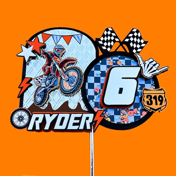 Motocross Cake Topper, Dirt Bike Cake Topper, Motocross Theme Party, Motorcycle Cake Topper, Dirt Bike Themed Party, Motocross Party