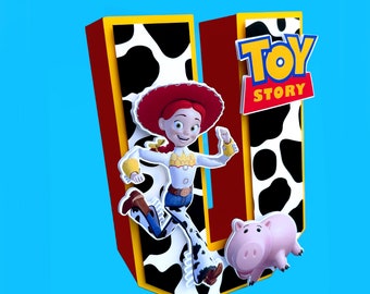 Letras 3D de Jessie, Letras 3D de Toy Story, Fiesta de cumpleaños de Toy Story, Decoración de cumpleaños de Toy Story, Fiesta de cumpleaños de Jessie, Fiesta temática de Toy Story