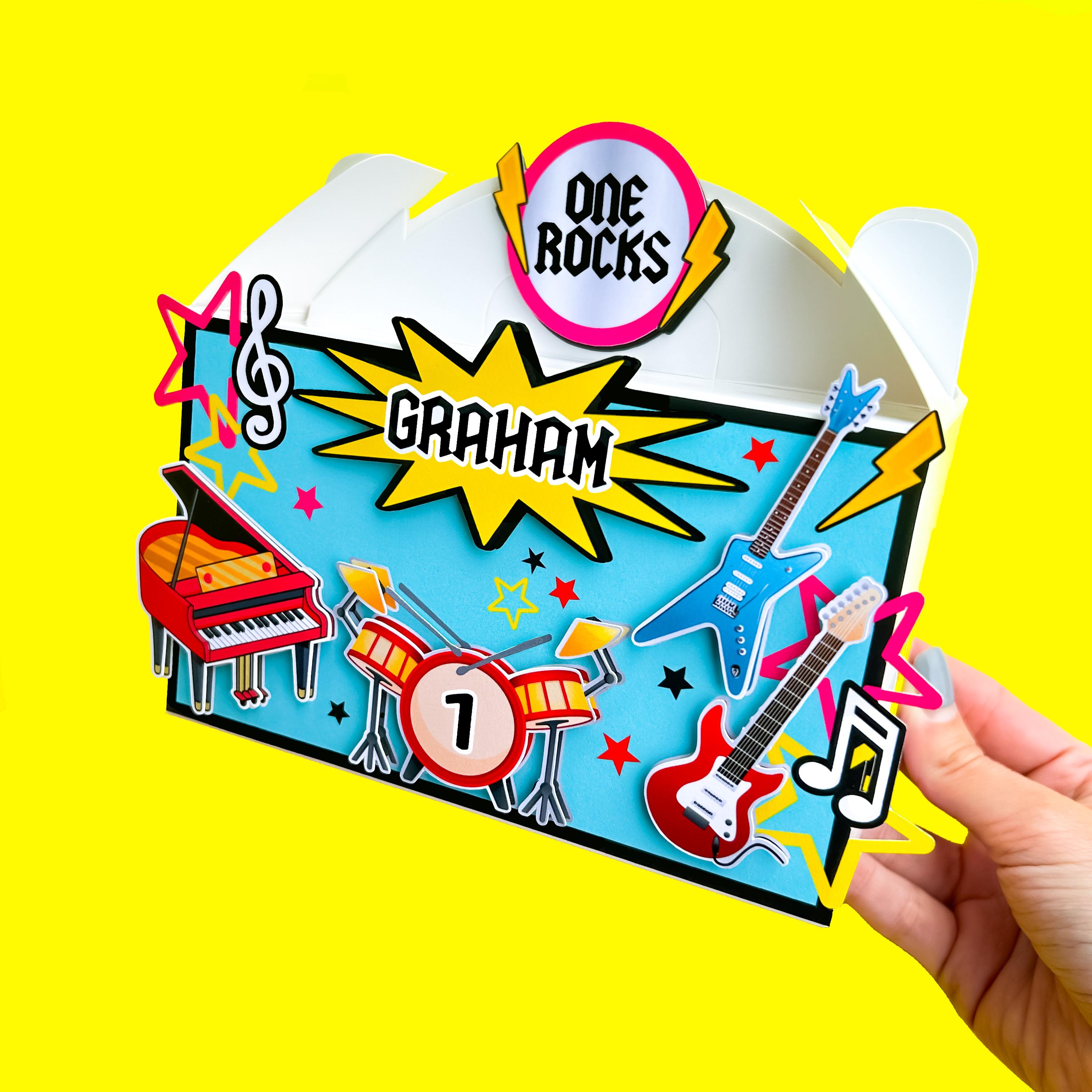One Rocks Part Decor One Rocks Favor Boxes, Rock and Roll Party Boxes, Rockstar Party Box ...