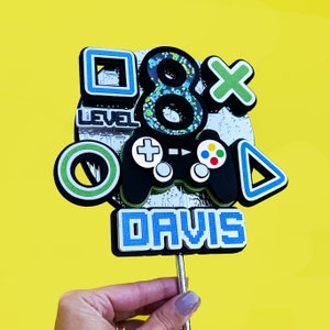 Gamer Cake Topper, Gamer Birthday Party, Gaming Cake Topper Birthday, Gamer Controller, Gamer Birthday Decorations, Video Game Cake Topper