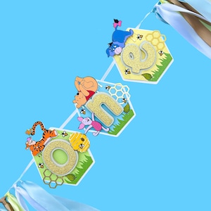 Winnie the Pooh High Chair Banner, Winnie the Pooh ONE Banner, Winnie the Pooh Geburtstagsdekoration, Winnie the Pooh Geburtstagsparty