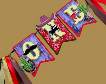 Faixa de cadeira alta de rodeio, minha primeira faixa de rodeio, faixa de faroeste, faixa de cowboy, decoração de aniversário de rodeio, festa de aniversário de cowboy, decoração de 1º rodeio