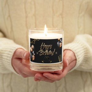 Birthday - Glass jar soy wax candle
