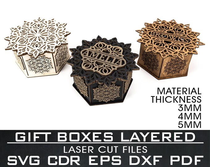 Boxes With Letters and Numbers, Laser Cut File, SVG, EPS, DXF, Cdr, Pdf ...