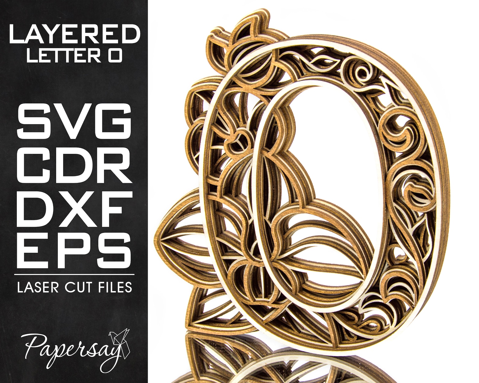 Download Layered Letter O Monogram O SVG EPS DXF cdr Multilayered | Etsy