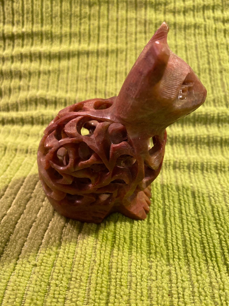Cat Kitten soap stone Carving