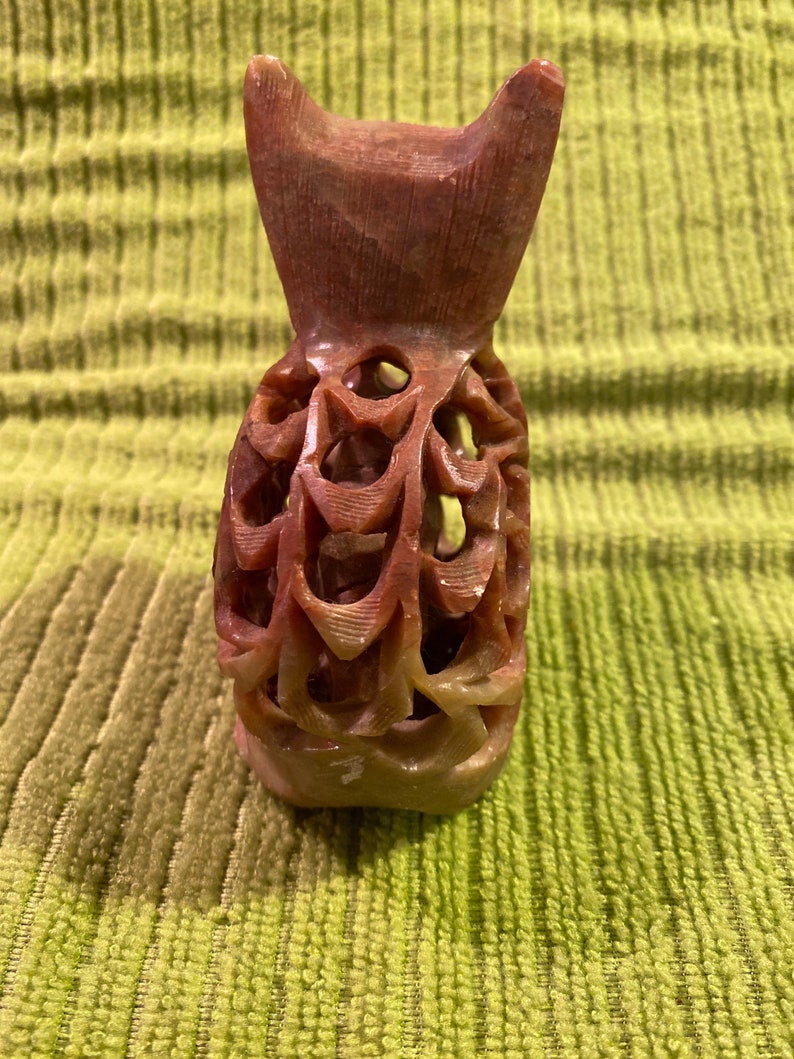 Cat Kitten soap stone Carving