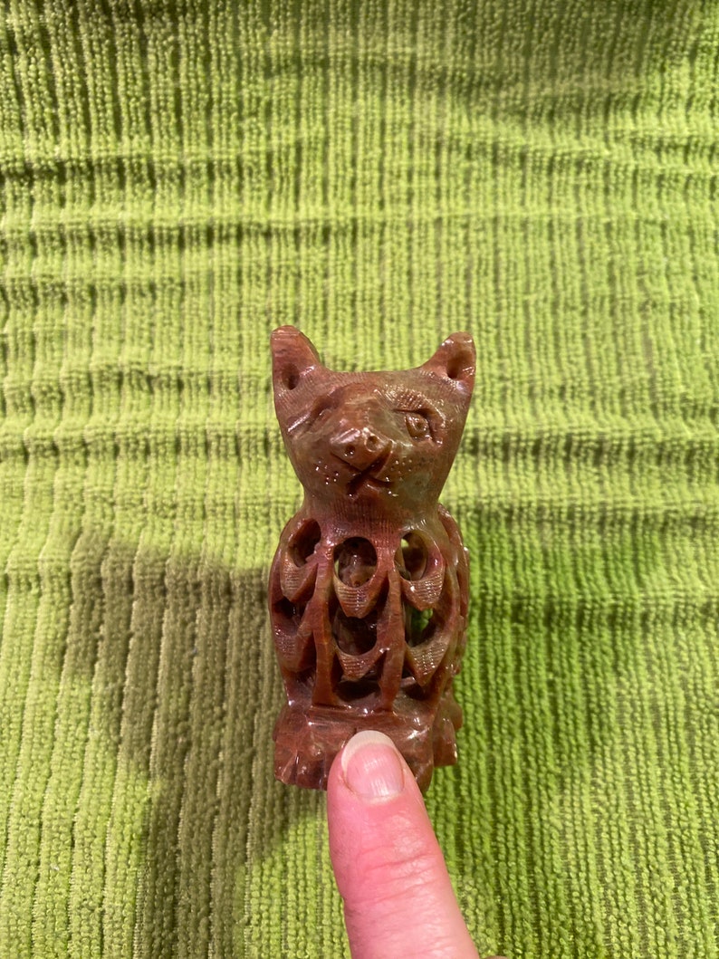 Cat Kitten soap stone Carving