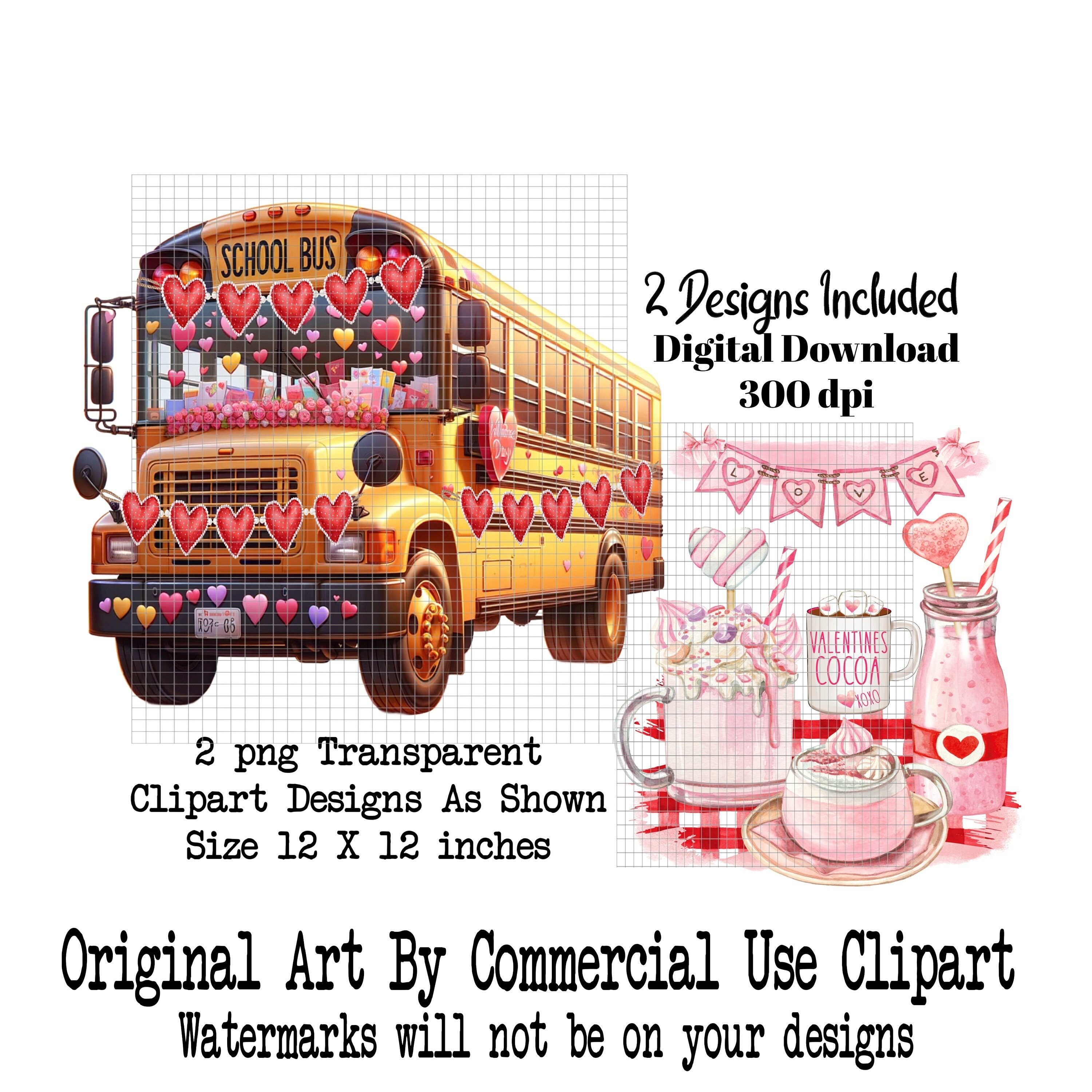 School Bus Valentines Day Png, Printable Valentines, School Bus Driver ...