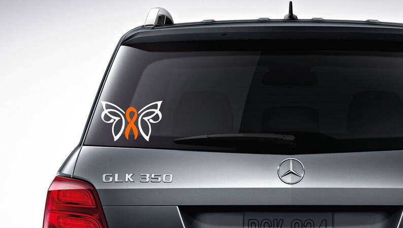 Kidney Cancer Awareness Ribbon Vinyl Wall Decal or Car Sticker