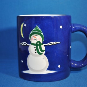 White Ceramic Christmas Coffee Mug - Frosty The Snow Man
