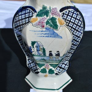 URN #3 - Delft 19th Century Polychrome Flared Hexagonal Garniture Circa 1922-24 DLFTCRMVZE04D055