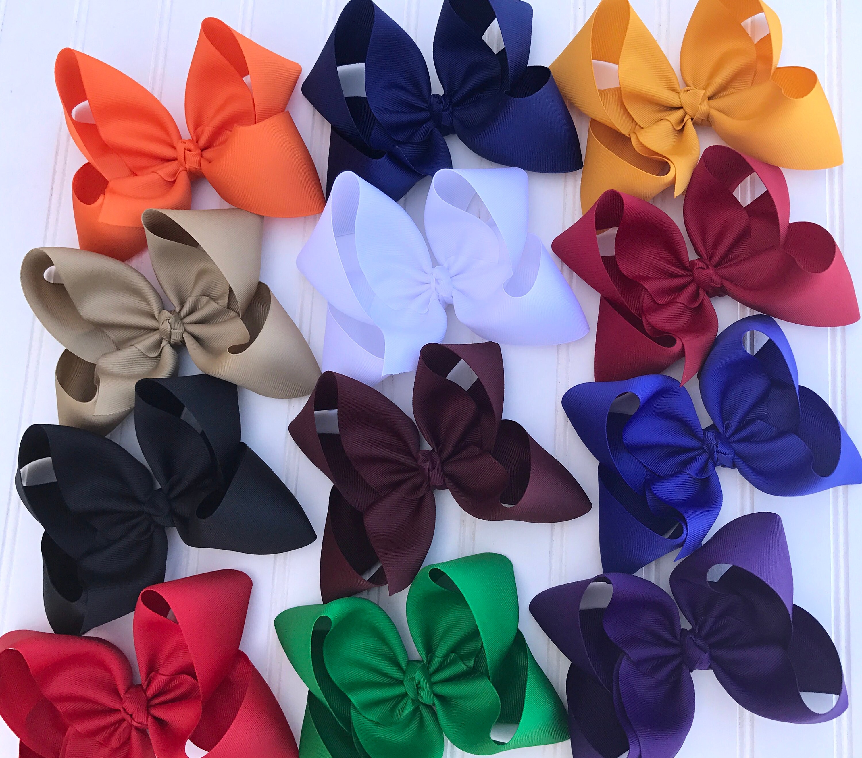 Set of Hair bows 6 inchhair bows You choose colors solid Etsy