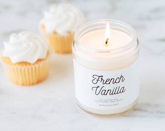 French Vanilla Scented Candle,  Eco friendly Soy Candle, Premium Handmade Candle, Gift for Mom, For Her, Gift for Mothers day Sweet Desert