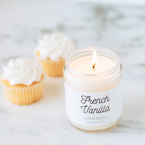 French Vanilla Scented Soy Candle, Made in Canada, Christmas Home Decor