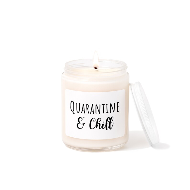Quarantine and Chill Candle Quarantine Gift Self Care Gift Etsy