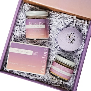 Lavender Spa Box Set, Birthday gifts for wife from husband, Spa Gift set, All Natural Vegan Gift, Self Care Kit, Mother's Day gift for wife