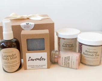 Lavender Spa Gift Set, Mothers Day Gift, Teacher Mothers day Mom gift, Spa pampering Gift Box,  Anniversary gift, Gift for Wife