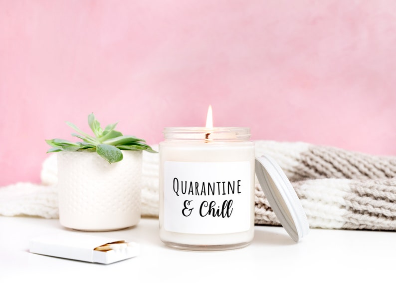 Quarantine and Chill Candle Quarantine Gift Self Care Gift Etsy