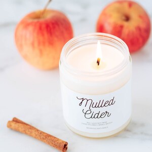 Mulled Cider Soy Candle, Fall scent. Perfect stocking stuffer for her