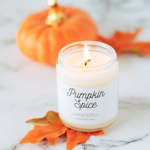 Pumpkin Spice Soy Candle: Fall Scented, Hand-Poured, 50-Hour Burn