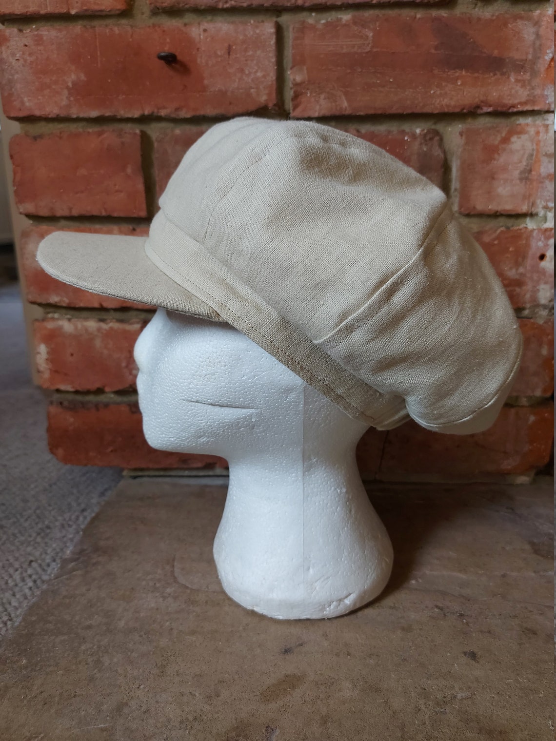 100 Linen Ladies Baker Boy Cap Etsy