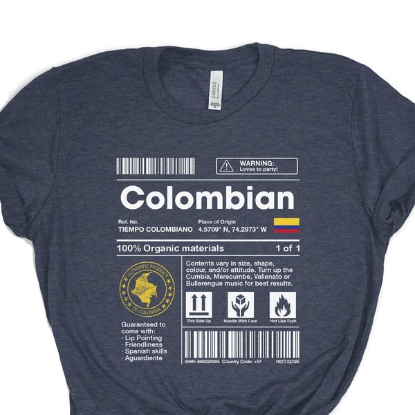 Colombian Heritage Shirt, Made in Colombia, Black Owned Shops, Gift for Colombian, Latino Heritage, Latina Heritage Gift, Hispanic Gift