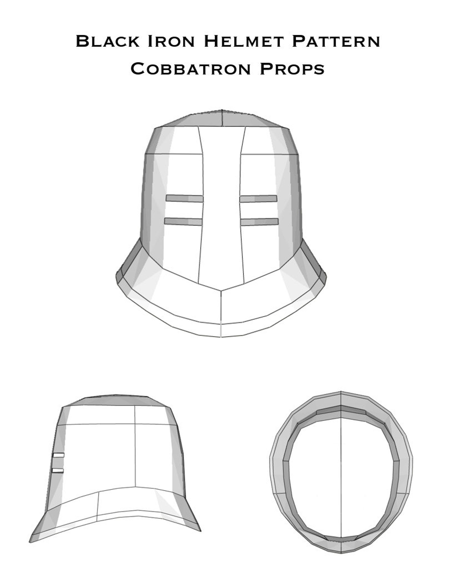 Black Iron Helmet Foam Pattern Etsy