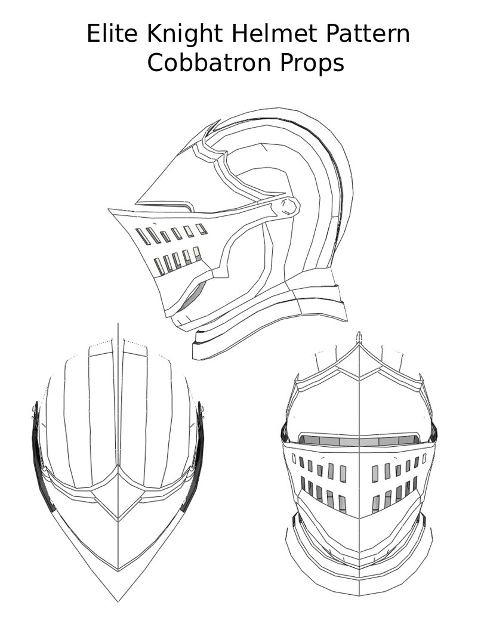 Elite Knight Helmet Foam Pattern Etsy