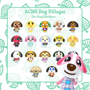 Anthropomorphic Dog Villager 3in Vinyl Stickers