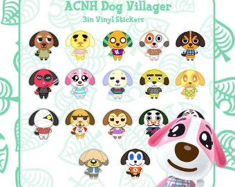 Anthropomorphic Dog Villager 3in Vinyl Stickers