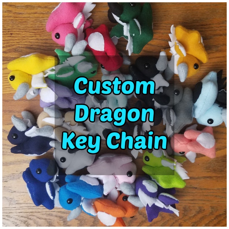 Customizable Plush Dragon Keychain image 1