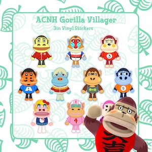 Anthropomorphic Gorilla Villager 3in Vinyl Stickers