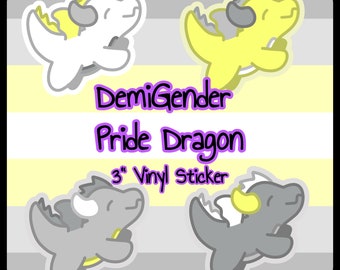 DemiGender Pride Dragon Sticker