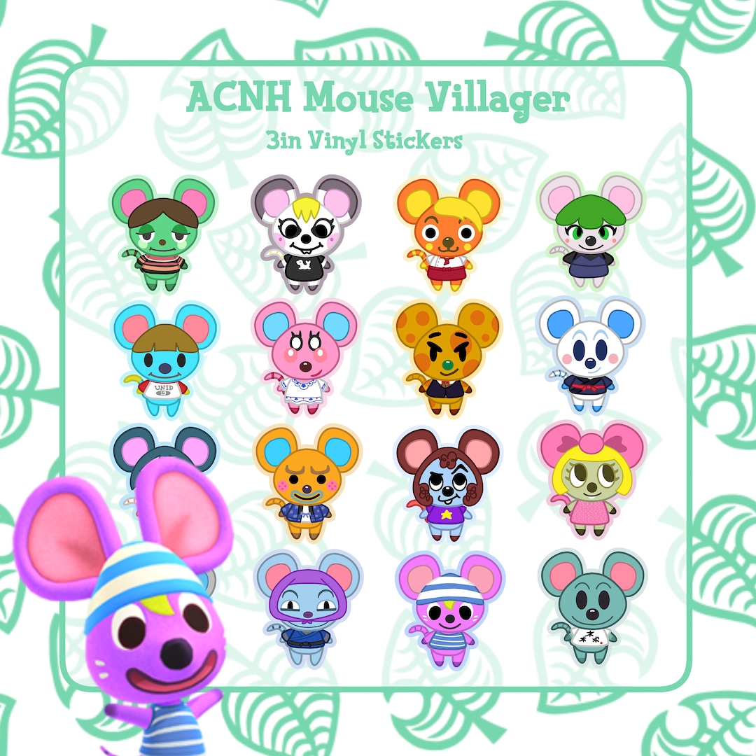 Anthropomorphic Mouse Villager 3in Vinyl Stickers Hong Kong