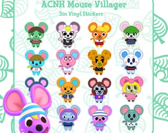 Anthropomorphic Mouse Villager 3in Vinyl Stickers