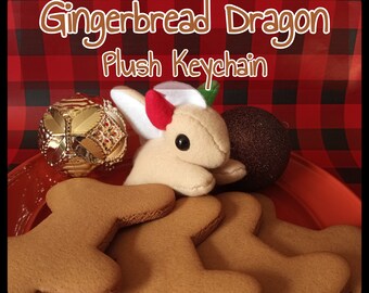 Gingerbread Dragon Plush Keychain