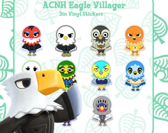 Pegatinas de vinilo antropomorfas Eagle Villager de 3 pulgadas