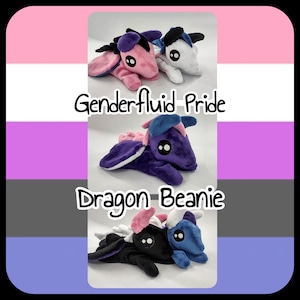 Genderfluid Pride Beanie Dragon Plush