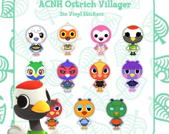 Anthropomorphic Ostrich Villager 3in Vinyl Stickers